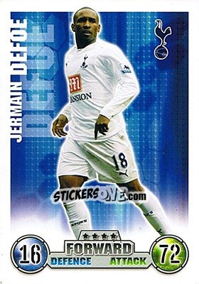 Sticker Jermain Defoe - English Premier League 2007-2008. Match Attax - Topps