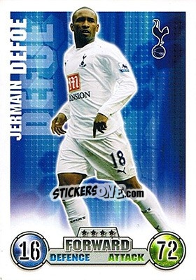 Sticker Jermain Defoe - English Premier League 2007-2008. Match Attax n. 287 - Topps