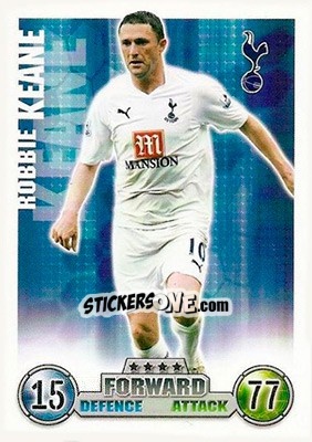 Sticker Robbie Keane - English Premier League 2007-2008. Match Attax - Topps