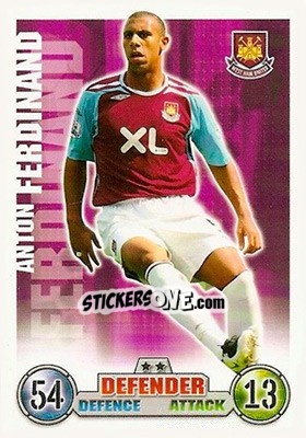 Cromo Anton Ferdinand - English Premier League 2007-2008. Match Attax - Topps