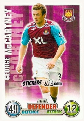 Sticker George Mccartney - English Premier League 2007-2008. Match Attax - Topps