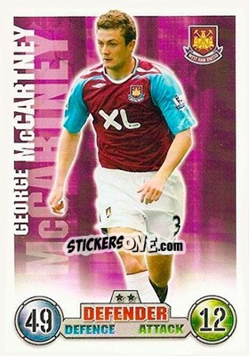 Cromo George Mccartney - English Premier League 2007-2008. Match Attax n. 291 - Topps