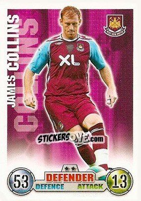 Sticker James Collins - English Premier League 2007-2008. Match Attax n. 292 - Topps