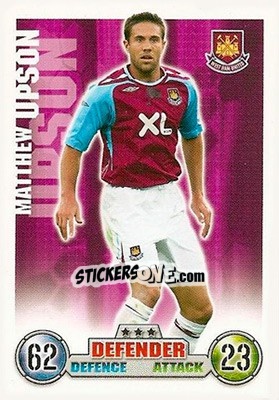 Sticker Matthew Upson - English Premier League 2007-2008. Match Attax n. 294 - Topps