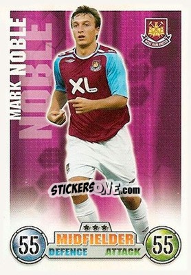 Sticker Mark Noble - English Premier League 2007-2008. Match Attax n. 299 - Topps