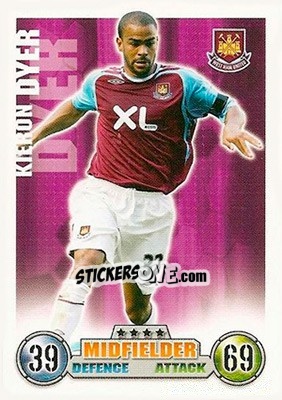 Sticker Kieron Dyer - English Premier League 2007-2008. Match Attax - Topps