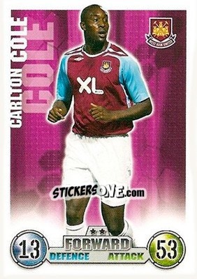 Cromo Carlton Cole - English Premier League 2007-2008. Match Attax - Topps