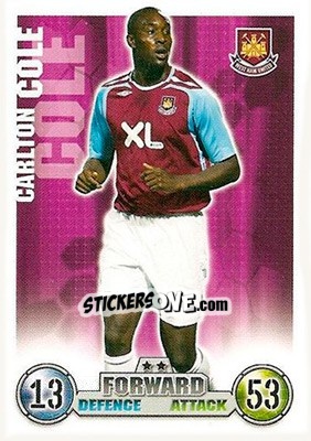 Sticker Carlton Cole - English Premier League 2007-2008. Match Attax n. 304 - Topps