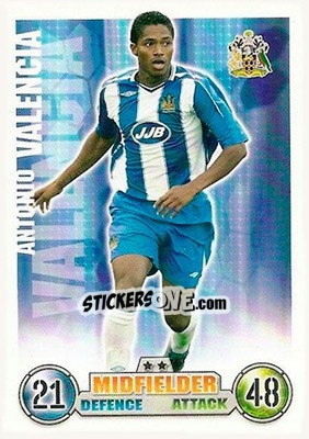 Sticker Antonio Valencia - English Premier League 2007-2008. Match Attax n. 312 - Topps