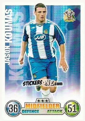 Sticker Jason Koumas - English Premier League 2007-2008. Match Attax n. 314 - Topps
