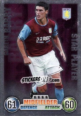 Sticker Gareth Barry - English Premier League 2007-2008. Match Attax - Topps