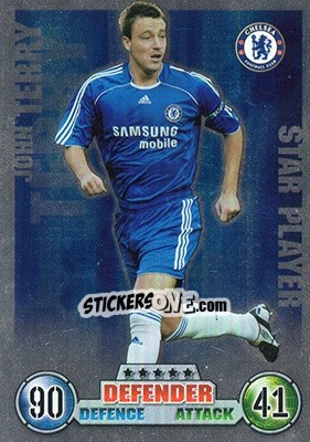 Sticker John Terry - English Premier League 2007-2008. Match Attax n. 331 - Topps