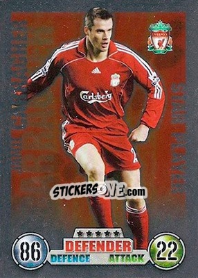 Sticker Jamie Carragher - English Premier League 2007-2008. Match Attax n. 339 - Topps