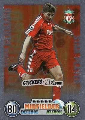 Sticker Steven Gerrard - English Premier League 2007-2008. Match Attax n. 340 - Topps