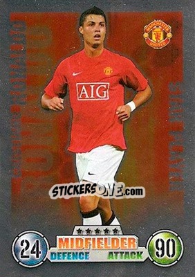 Sticker Cristiano Ronaldo - English Premier League 2007-2008. Match Attax n. 343 - Topps