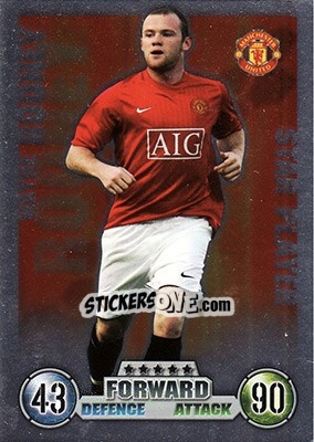 Sticker Wayne Rooney - English Premier League 2007-2008. Match Attax n. 344 - Topps