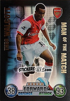 Sticker Theo Walcott - English Premier League 2007-2008. Match Attax n. 362 - Topps