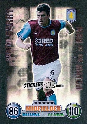 Sticker Gareth Barry - English Premier League 2007-2008. Match Attax n. 364 - Topps