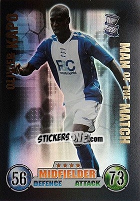 Sticker Olivier Kapo - English Premier League 2007-2008. Match Attax n. 368 - Topps
