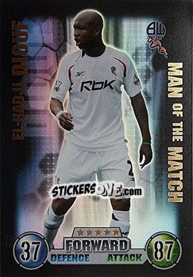 Sticker El-Hadji Diouf - English Premier League 2007-2008. Match Attax n. 373 - Topps