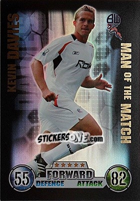 Sticker Kevin Davies - English Premier League 2007-2008. Match Attax n. 374 - Topps