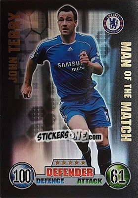 Sticker John Terry - English Premier League 2007-2008. Match Attax n. 376 - Topps