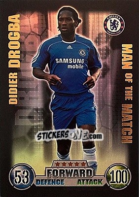 Sticker Didier Drogba - English Premier League 2007-2008. Match Attax n. 378 - Topps