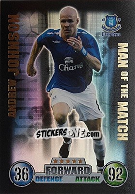 Sticker Andrew Johnson - English Premier League 2007-2008. Match Attax - Topps