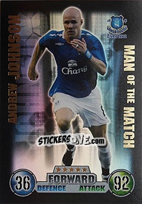 Sticker Andrew Johnson - English Premier League 2007-2008. Match Attax n. 384 - Topps