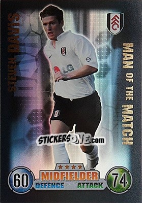 Sticker Steven Davis - English Premier League 2007-2008. Match Attax n. 385 - Topps