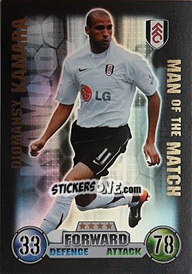 Sticker Diomansy Kamara - English Premier League 2007-2008. Match Attax n. 387 - Topps