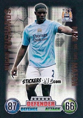 Sticker Micah Richards - English Premier League 2007-2008. Match Attax n. 391 - Topps