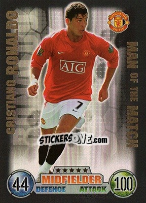 Sticker Cristiano Ronaldo - English Premier League 2007-2008. Match Attax n. 394 - Topps