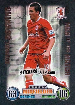 Sticker Stewart Downing - English Premier League 2007-2008. Match Attax - Topps