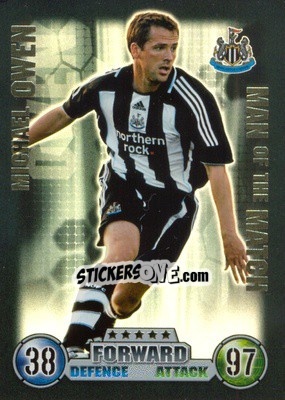 Sticker Michael Owen - English Premier League 2007-2008. Match Attax n. 402 - Topps