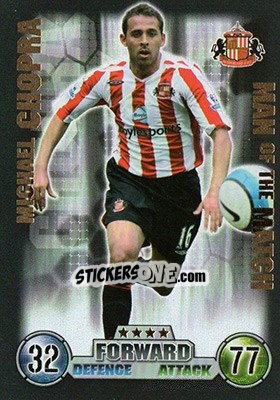 Sticker Michael Chopra - English Premier League 2007-2008. Match Attax n. 411 - Topps