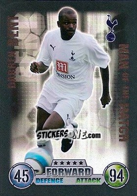 Sticker Darren Bent - English Premier League 2007-2008. Match Attax n. 413 - Topps