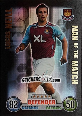 Sticker Lucas Neill - English Premier League 2007-2008. Match Attax - Topps