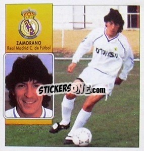 Figurina 12bis Zamorano (Real Madrid, Balon suelo, double imagen)