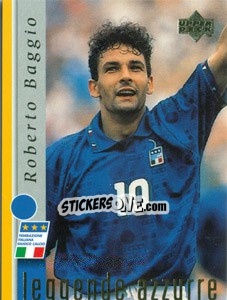 Sticker Roberto Baggio - Leggenda Azzura n. 6 - Upper Deck