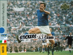 Sticker Giacinto Facchetti - Leggenda Azzura n. 7 - Upper Deck