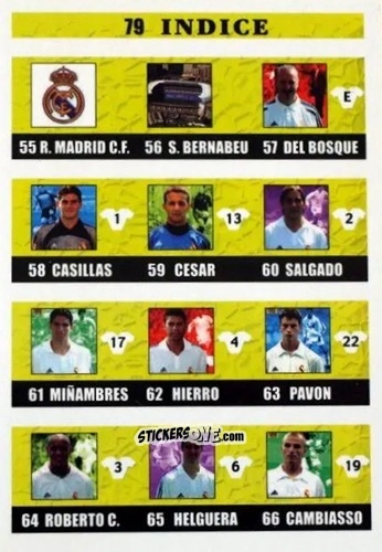 Cromo Indice - Las fichas de la Liga 2002-2003
 n. 79 - Mundicromo