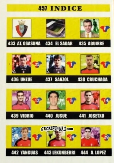 Cromo Indice - Las fichas de la Liga 2002-2003
 n. 457 - Mundicromo