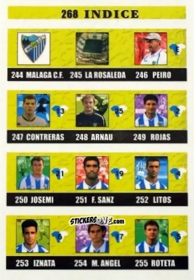 Sticker Indice - Las fichas de la Liga 2002-2003
 n. 268 - Mundicromo