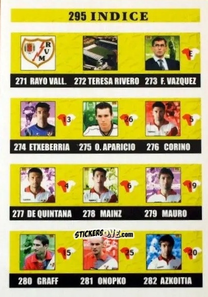 Figurina Indice - Las fichas de la Liga 2002-2003
 n. 295 - Mundicromo
