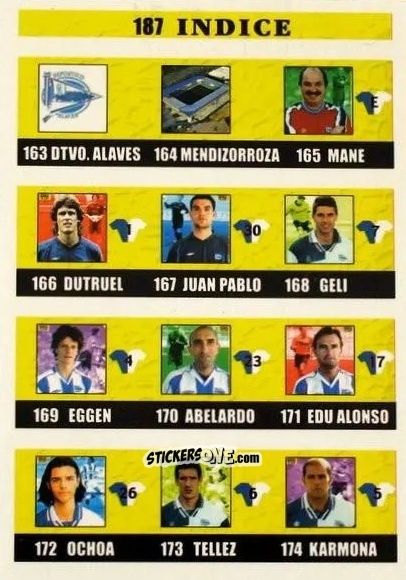 Cromo Indice - Las fichas de la Liga 2002-2003
 n. 187 - Mundicromo