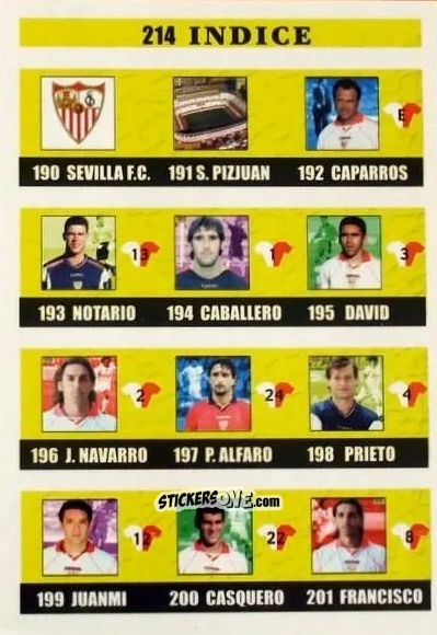 Cromo Indice - Las fichas de la Liga 2002-2003
 n. 214 - Mundicromo