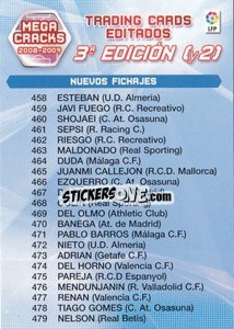 Cromo Checklist 3-a edicion (2) - Liga BBVA 2008-2009. Megacracks
 - Panini