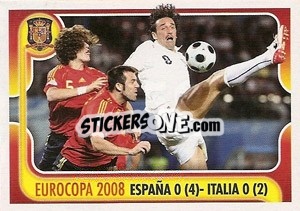 Sticker ESPANA 0 (4)- ITALIA 0 (2) - La Seleccion Espanola 2009
 n. 159 - Panini