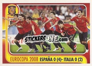 Sticker ESPANA 0 (4)- ITALIA 0 (2) - La Seleccion Espanola 2009
 n. 162 - Panini